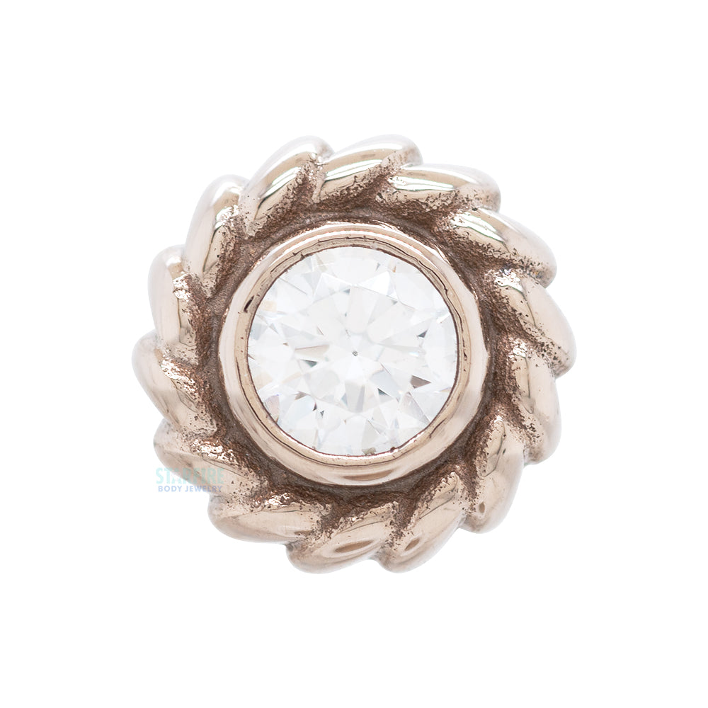 "Nusura" Threaded End in White Gold with 3mm Brilliant-Cut Gem