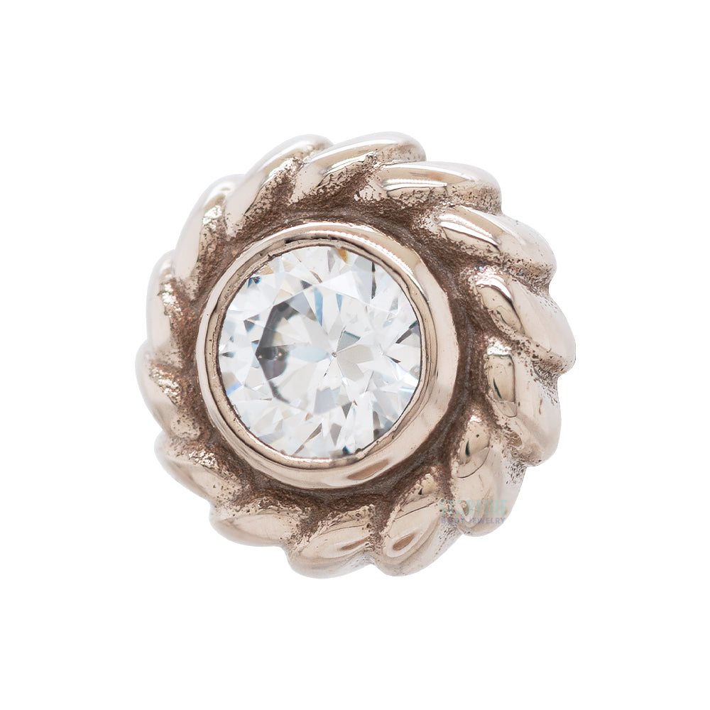 threadless: "Nusura" End in White Gold with Brilliant-Cut Gem