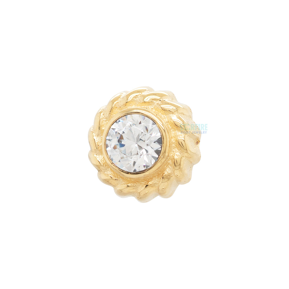 threadless: "Nusura" End in Yellow Gold with Brilliant-Cut Gem