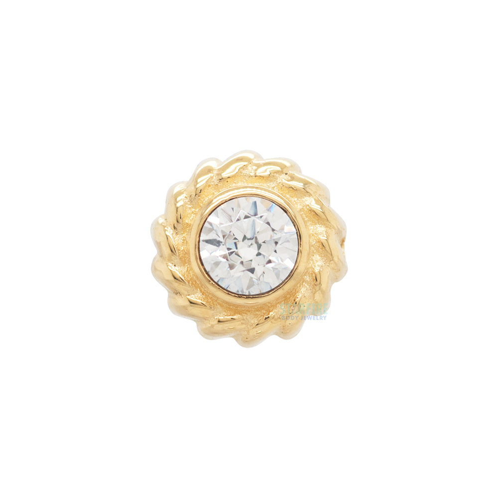 threadless: "Nusura" End in Yellow Gold with Brilliant-Cut Gem