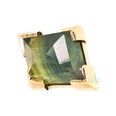 threadless: Geometric Cut Kenya Sapphire End in Gold - 8mm