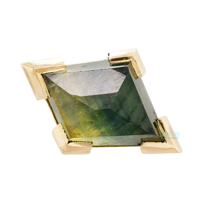 threadless: Geometric Cut Kenya Sapphire End in Gold - 8mm