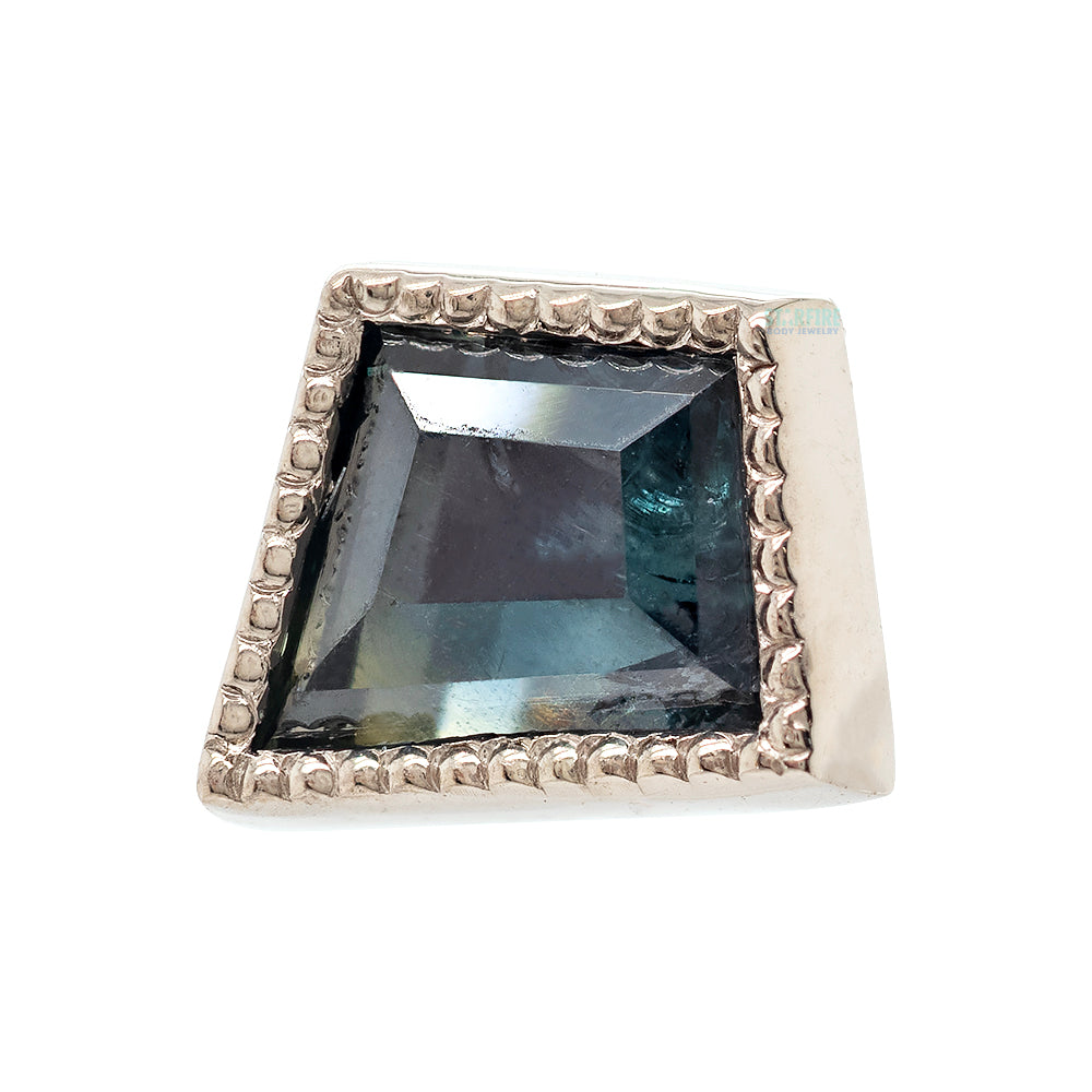 threadless: Tablet Cut Madagascar Sapphire End in Gold - 6.5mm