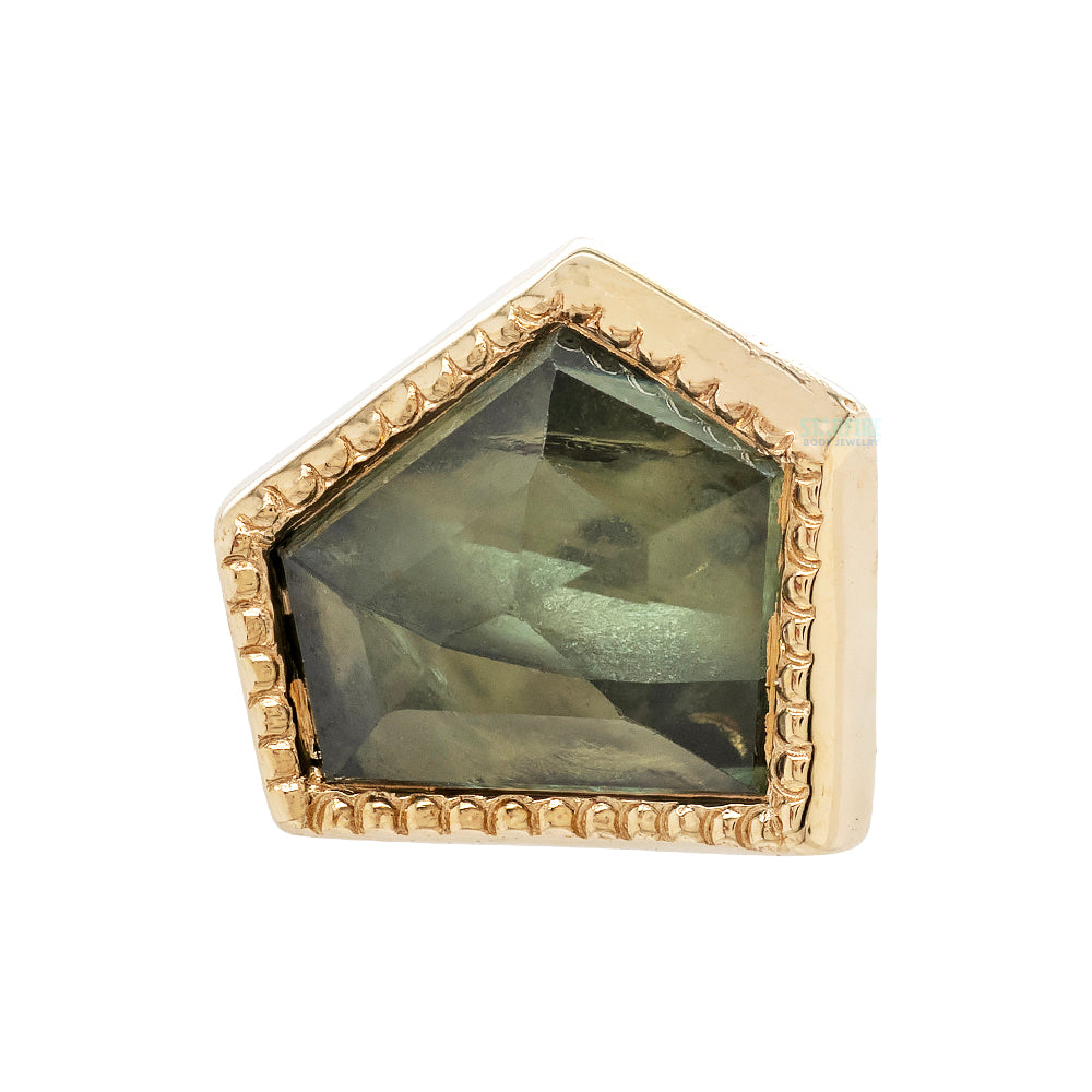 threadless: Geometric Cut Madagascar Sapphire End in Gold - 6.2mm