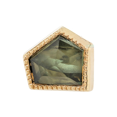 threadless: Geometric Cut Madagascar Sapphire End in Gold - 6.2mm