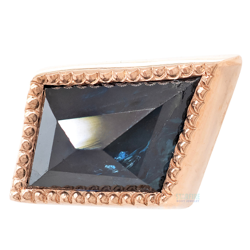 threadless: Geometric Cut Madagascar Sapphire End in Gold - 9.5mm