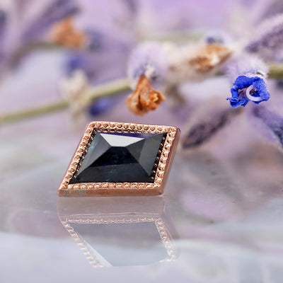 threadless: Geometric Cut Madagascar Sapphire End in Gold - 9.5mm