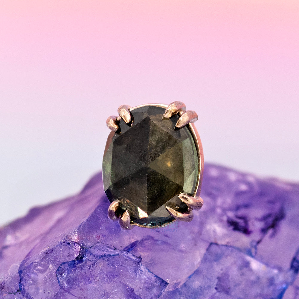 threadless: Rose Cut Madagascar Sapphire End in Gold - 5.4mm