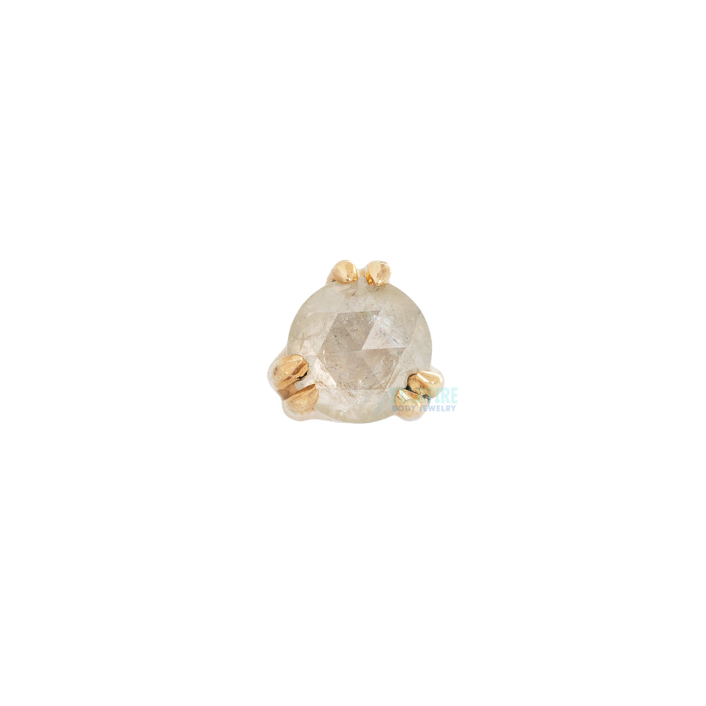 threadless: Triple Double Prong End in Gold with Icy Diamond