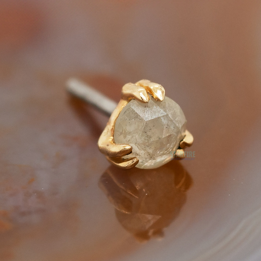threadless: Triple Double Prong End in Gold with Icy Diamond