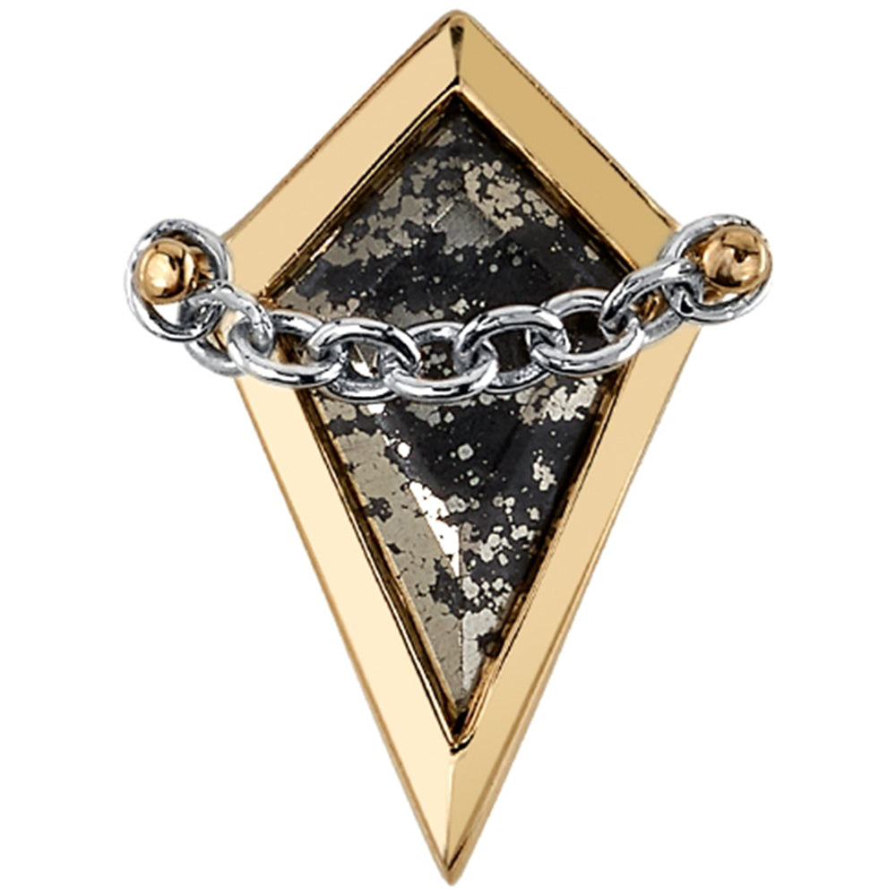"Captain" Threaded End in Gold with Pyrite