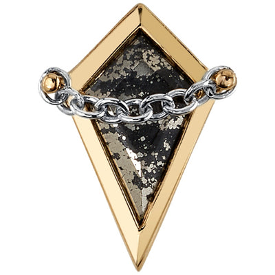 "Captain" Threaded End in Gold with Pyrite