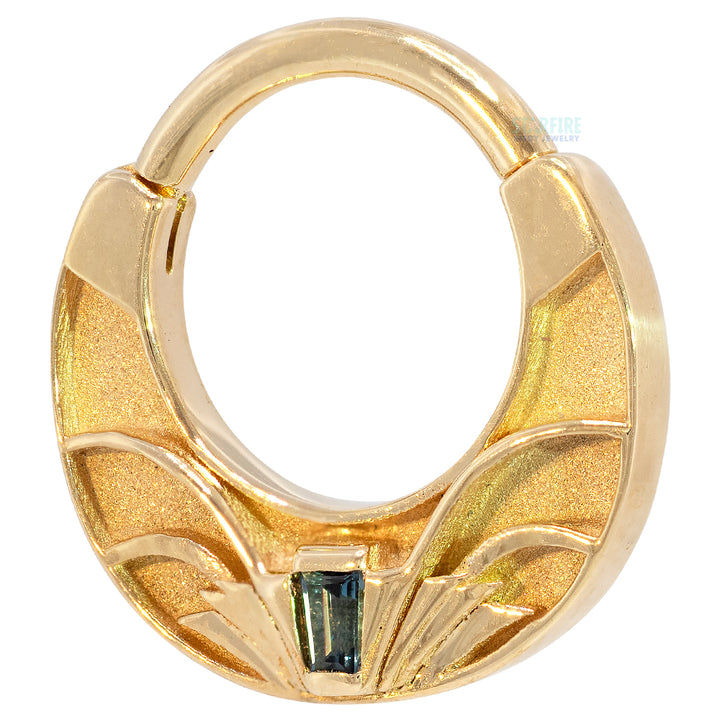 Petite "Architect" Hinge Ring in Gold & Platinum with London Blue Topaz