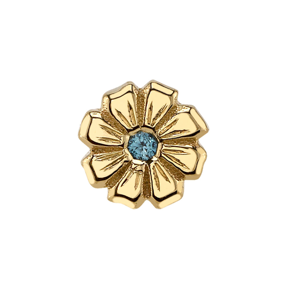 Primrose Threaded End in Gold & Platinum with Aquamarine