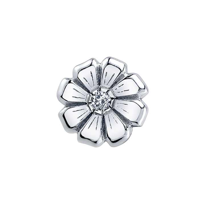 Primrose Threaded End in Gold & Platinum with White CZ