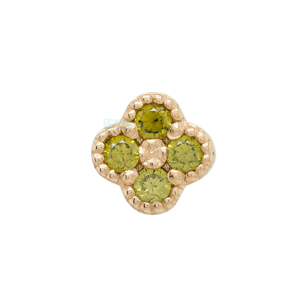threadless: Clover End in Gold with CZ's