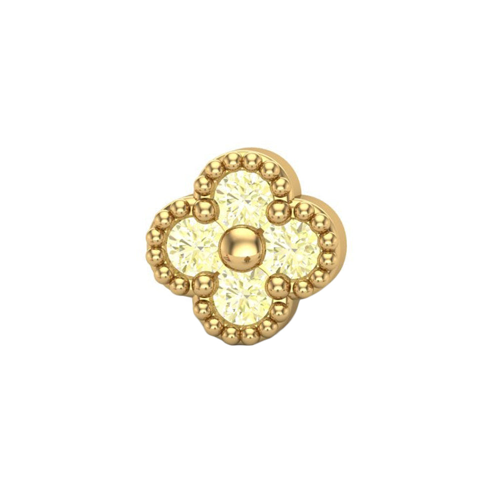 threadless: Clover End in Gold with CZ's