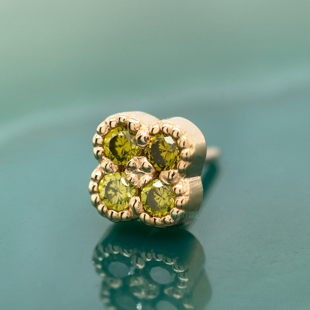 threadless: Clover End in Gold with CZ's