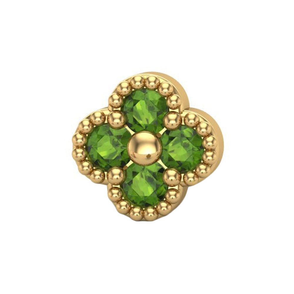 Big Clover Threaded End in Gold with CZ's
