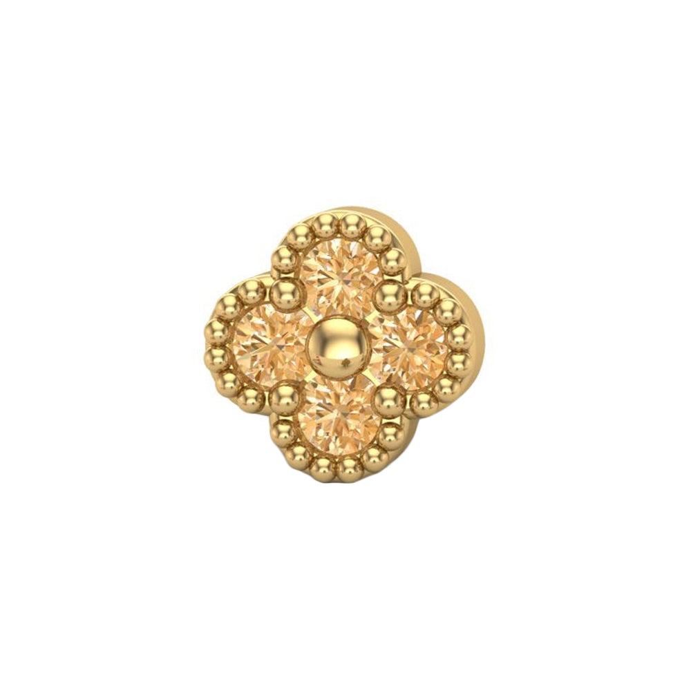 Small Clover Threaded End in Gold