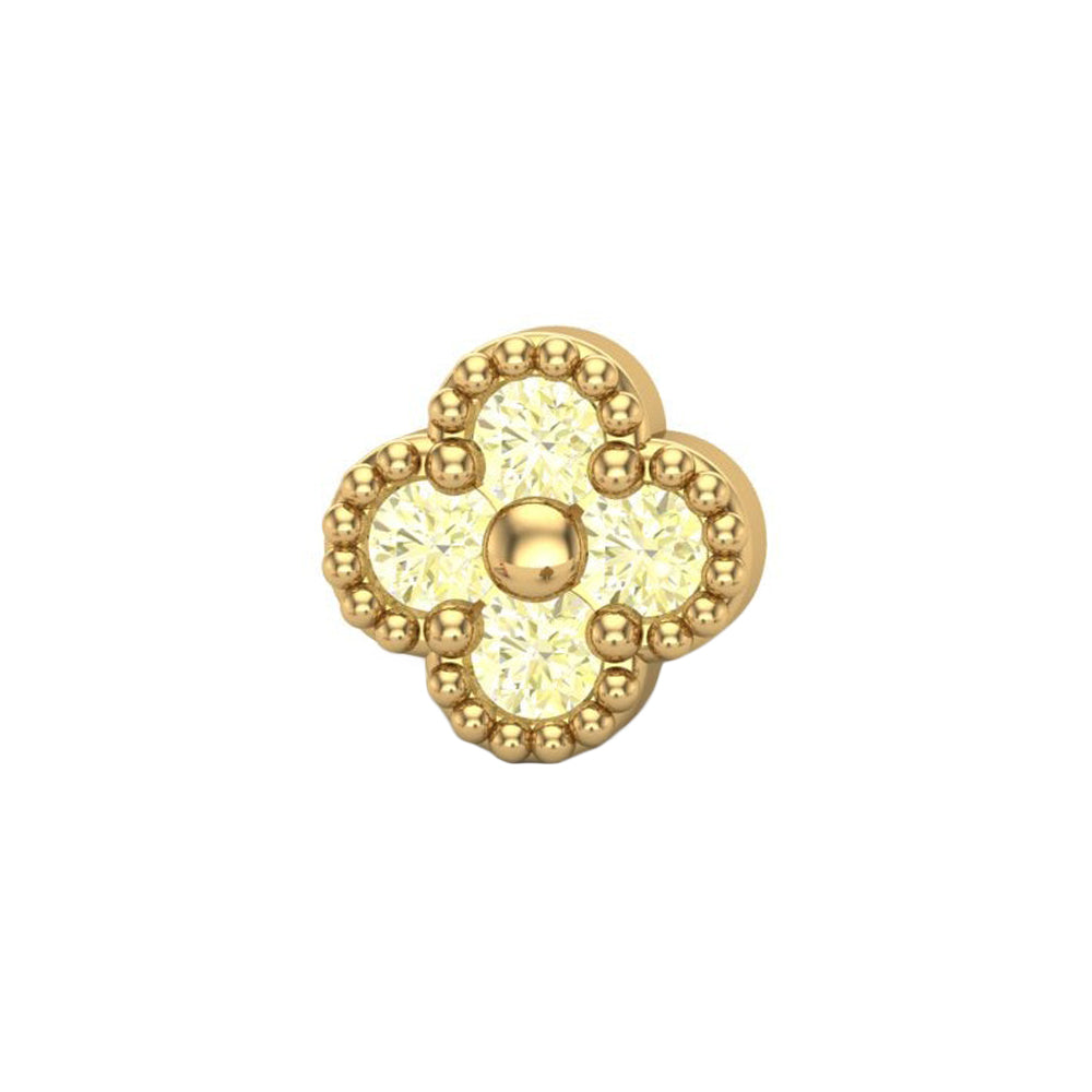 Small Clover Threaded End in Gold