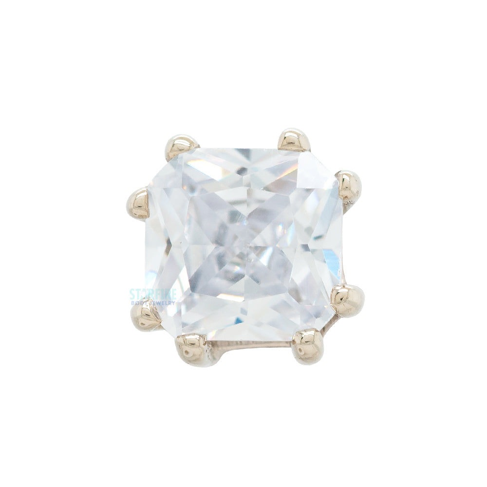 Asscher Threaded End in Gold