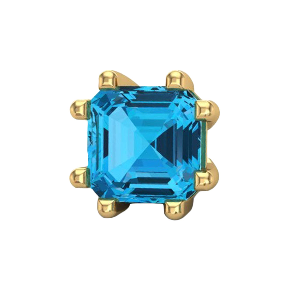 Asscher Threaded End in Gold