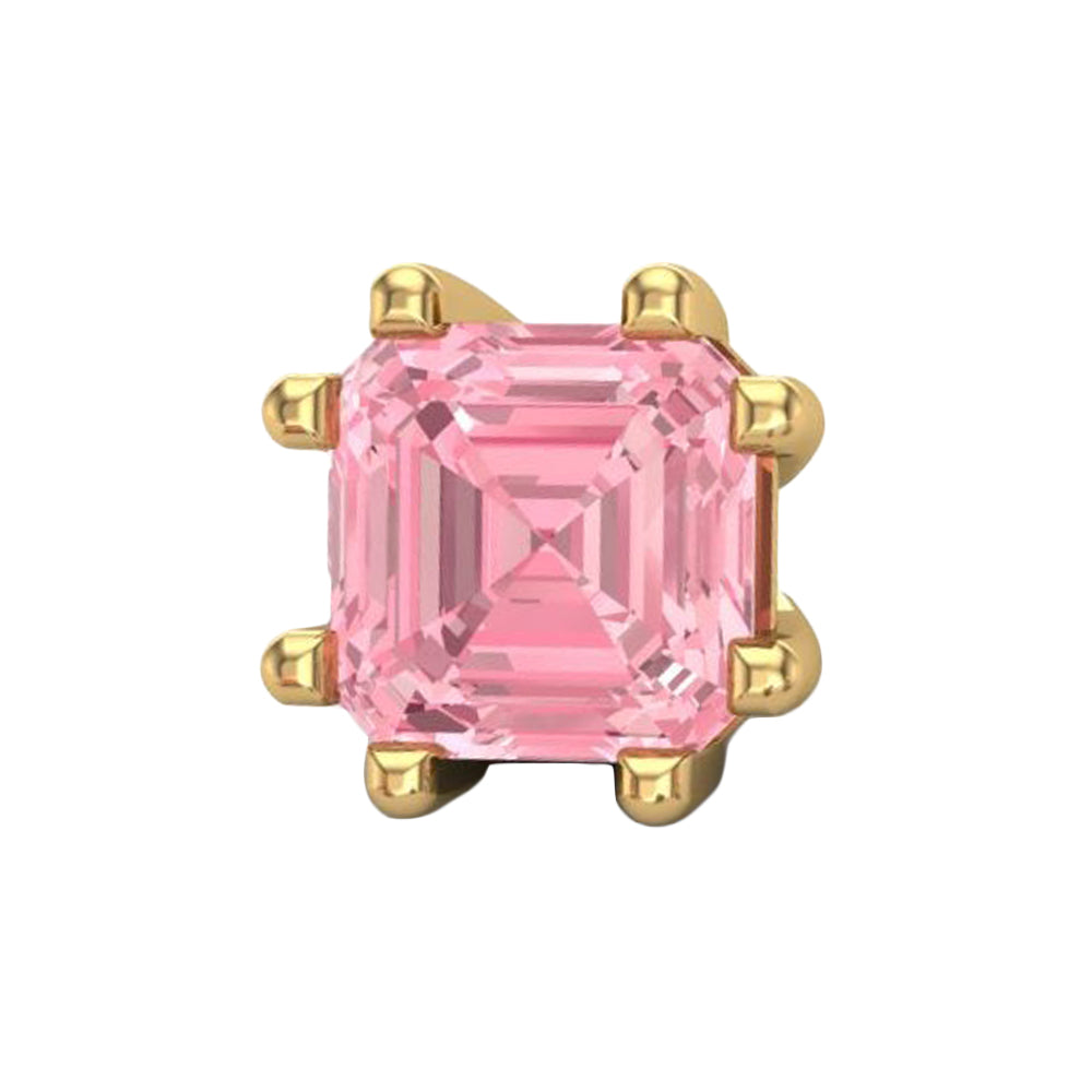 Asscher Threaded End in Gold