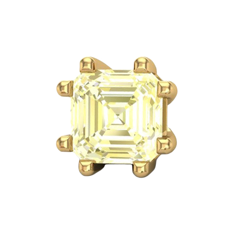 Asscher Threaded End in Gold