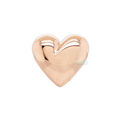 Puffy Heart Threaded End in Gold