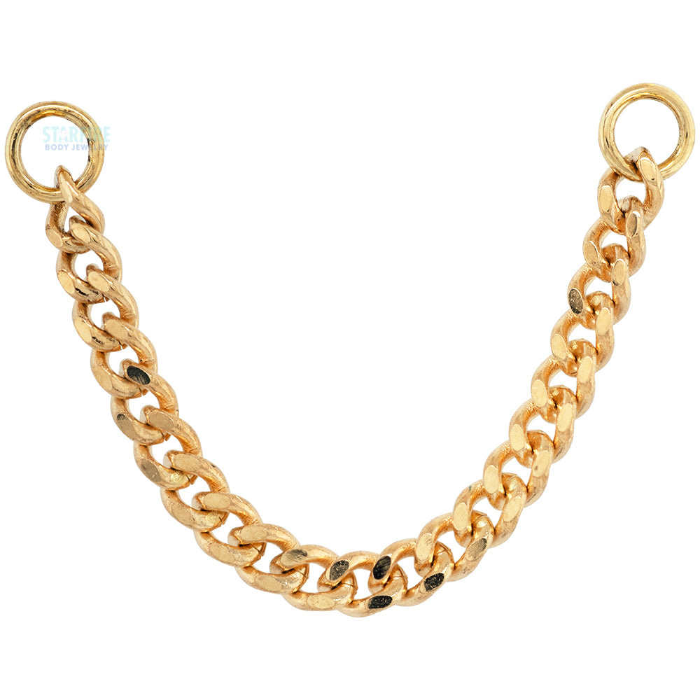 "Diamond Cut Curb" Chain Attachment in Gold