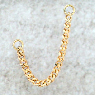 "Diamond Cut Curb" Chain Attachment in Gold