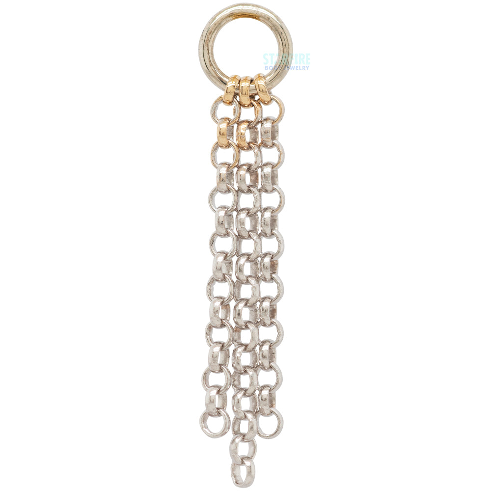 "Rolo Triple Tassel" Chain Charm in Gold & Platinum