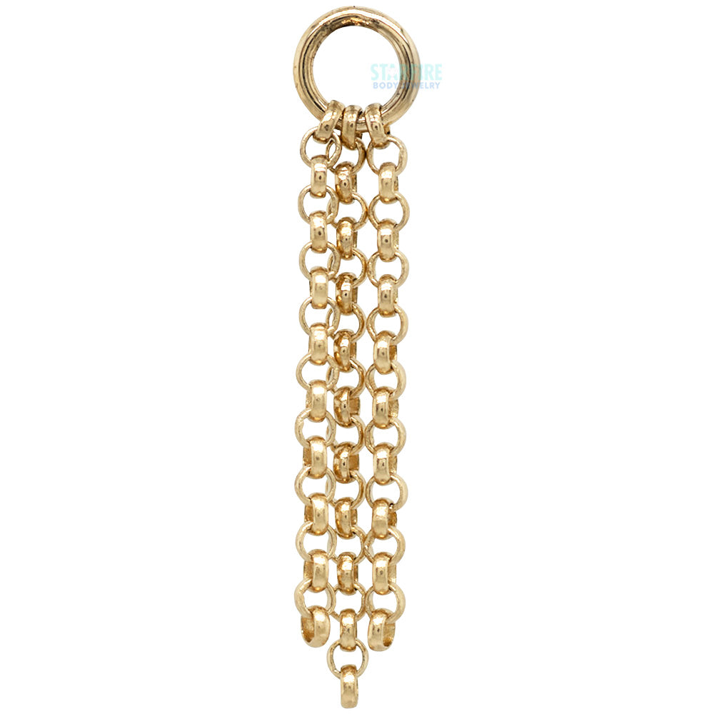 "Rolo Triple Tassel" Chain Charm in Gold & Platinum