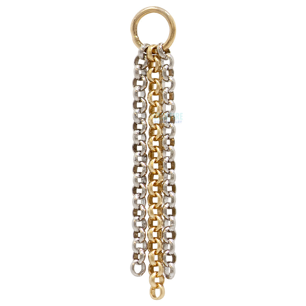 "Rolo Triple Tassel" Chain Charm in Gold & Platinum