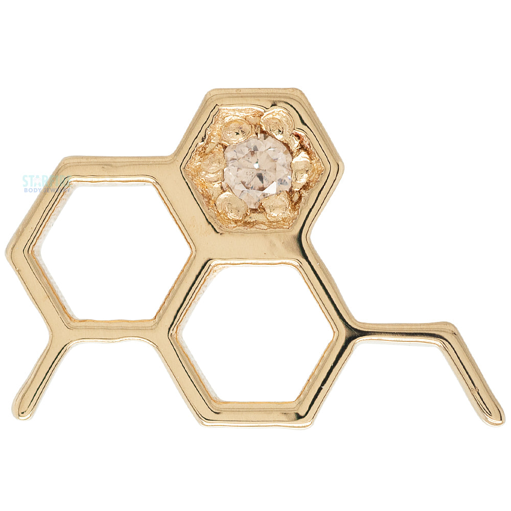 threadless: Big Honeycomb End in Gold with CZ
