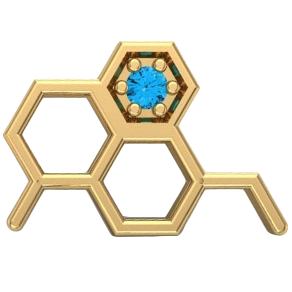 threadless: Big Honeycomb End in Gold with CZ