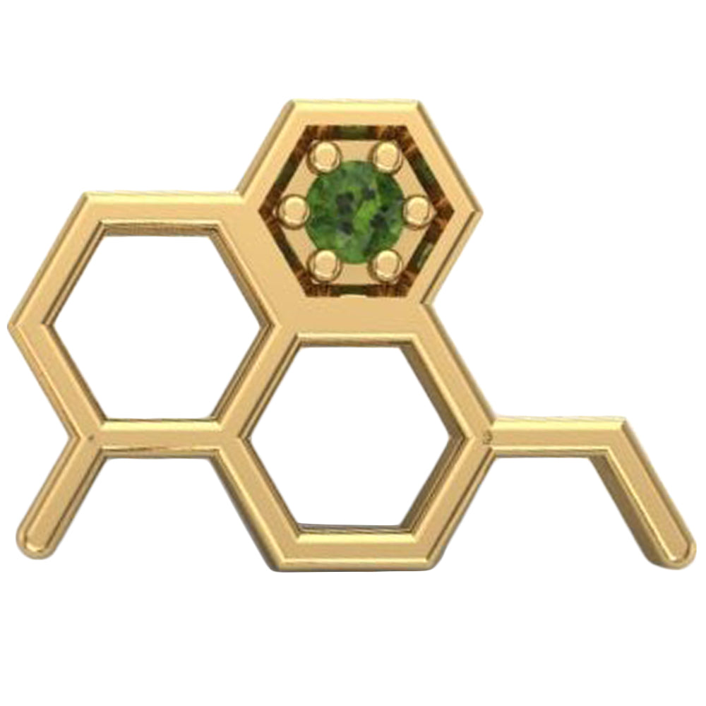 threadless: Big Honeycomb End in Gold with CZ