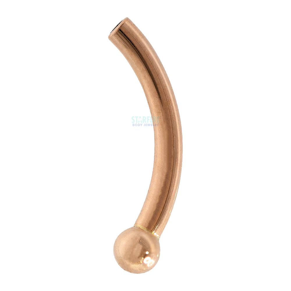 Gold & Platinum Threaded Curved Shaft with Fixed Bead