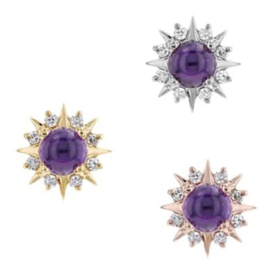 threadless: "Surya" End in Gold with Amethyst & Diamonds