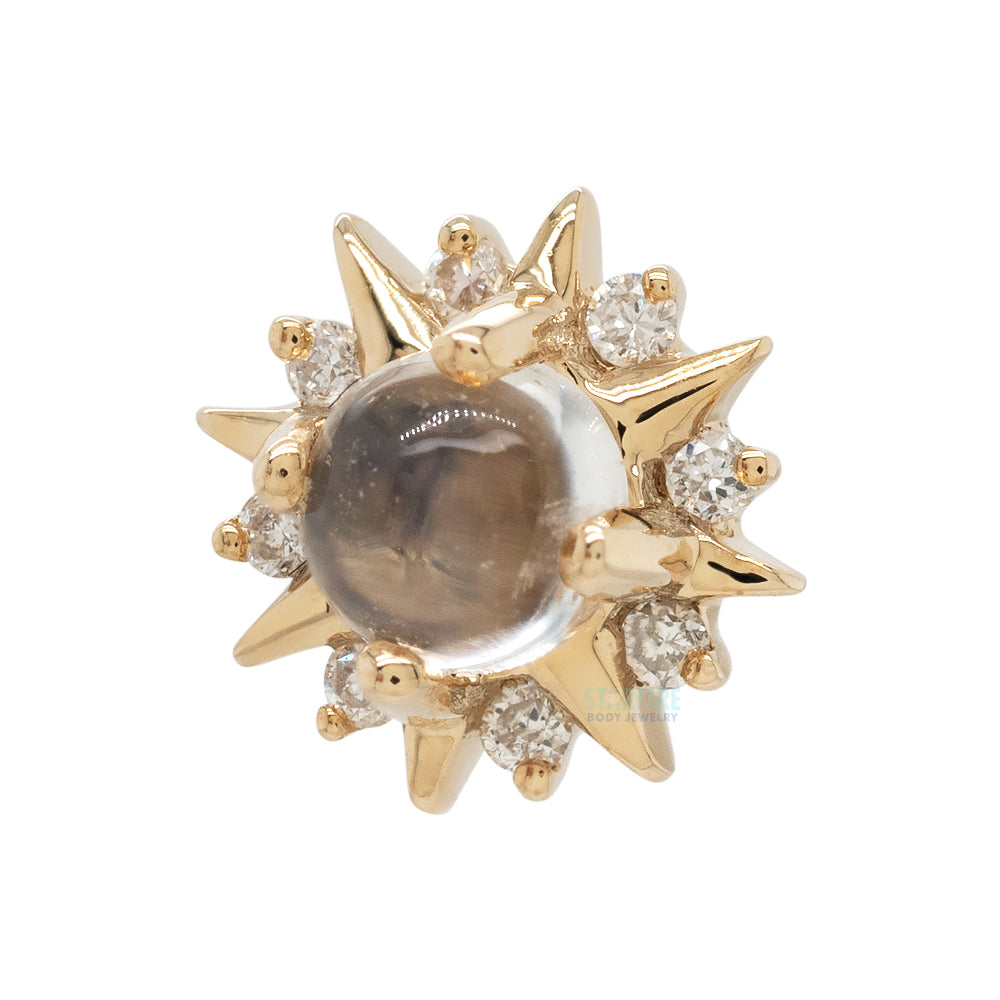 threadless: "Surya" End in Gold with Moonstone & Diamonds