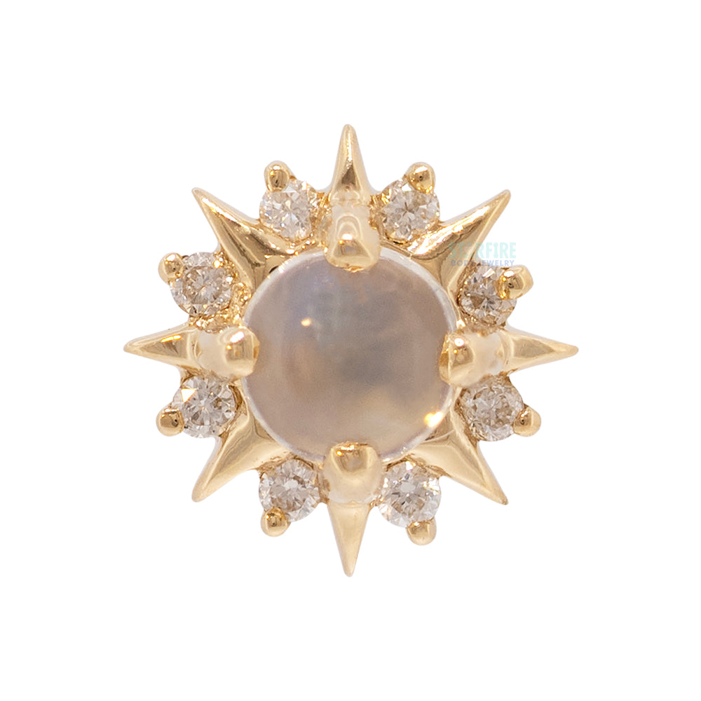 threadless: "Surya" End in Gold with Moonstone & Diamonds