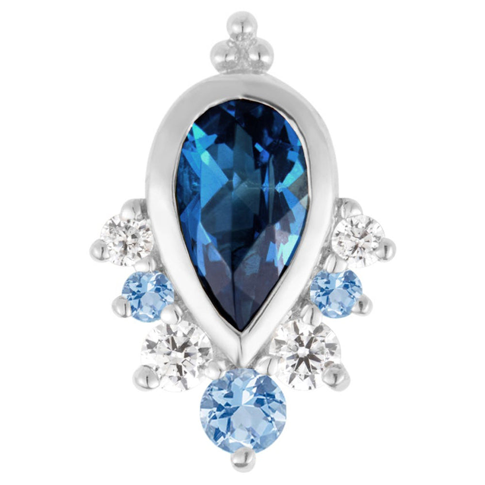 threadless: "Solitude" End in Gold with London Blue Topaz & CZ's