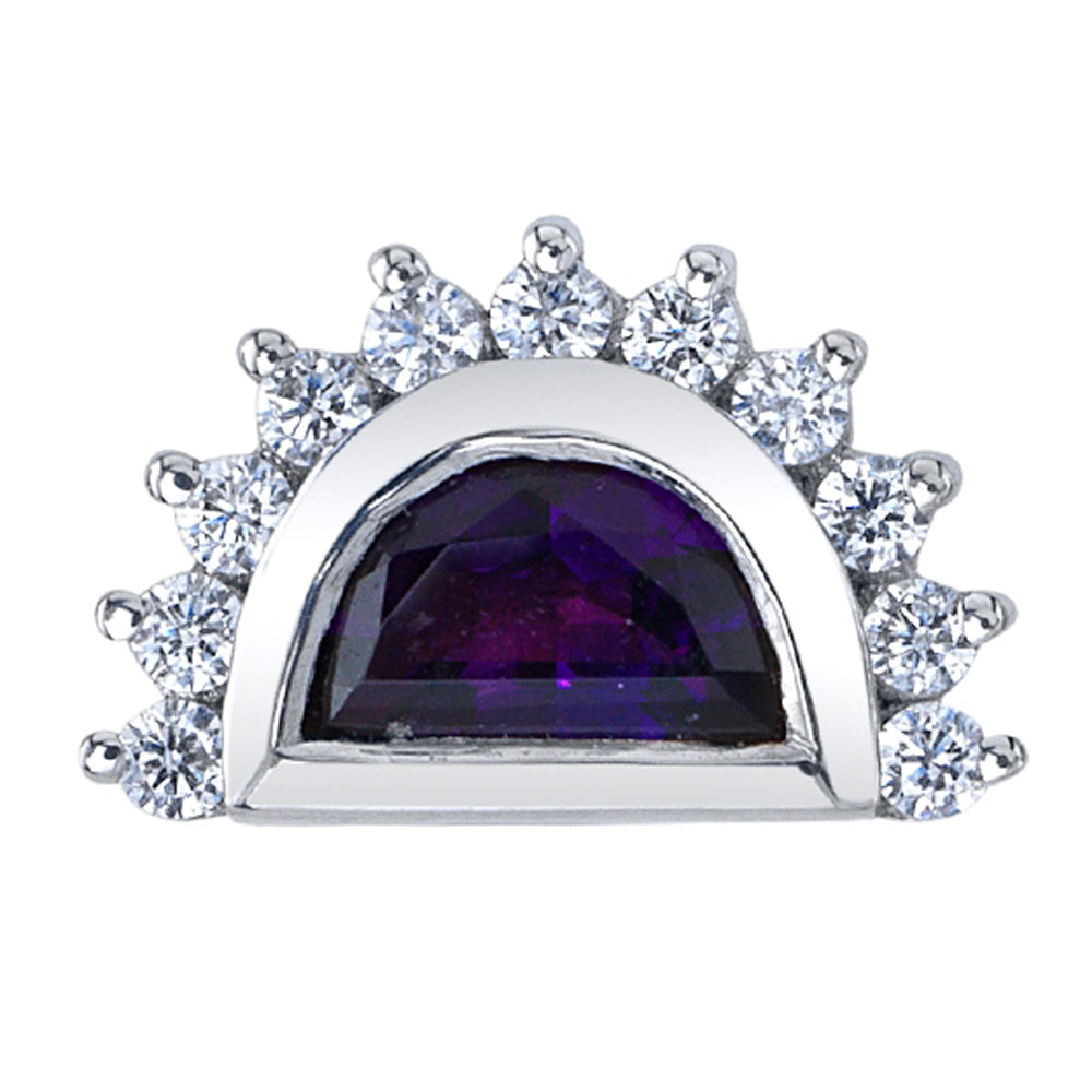 "Triton" Threaded End in Gold with Amethyst & White CZ's