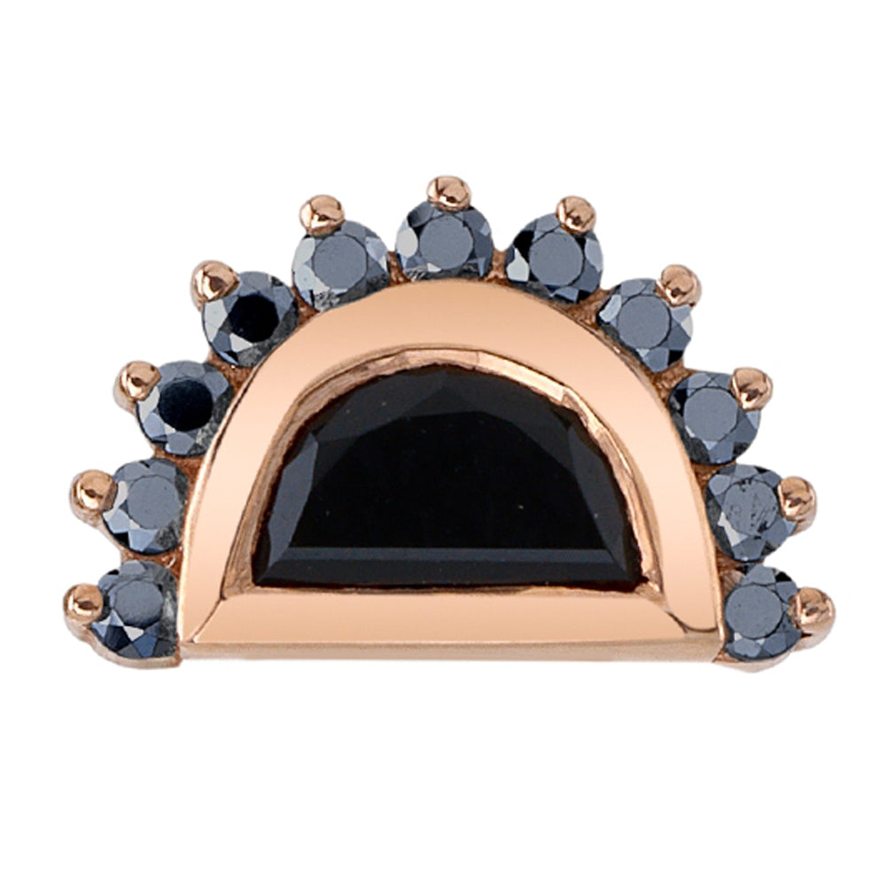 "Triton" Threaded End in Gold with Onyx & Chrome CZ's