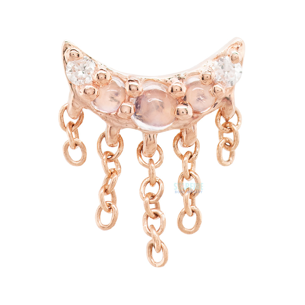 threadless: "Layla" End with Chains in Gold with Moonstone & Diamonds
