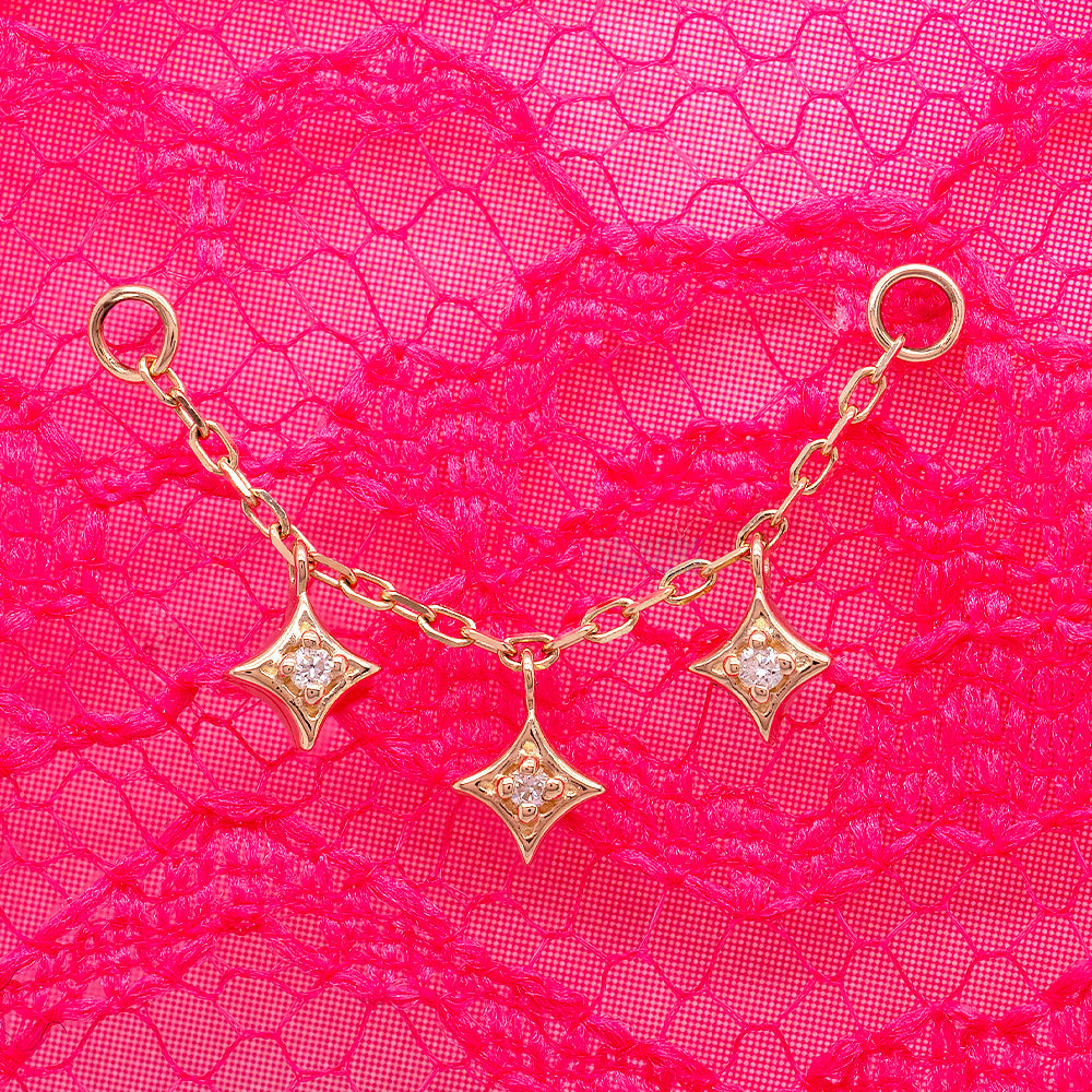 "Dripping Zara" Chain Attachment in Gold with Diamonds