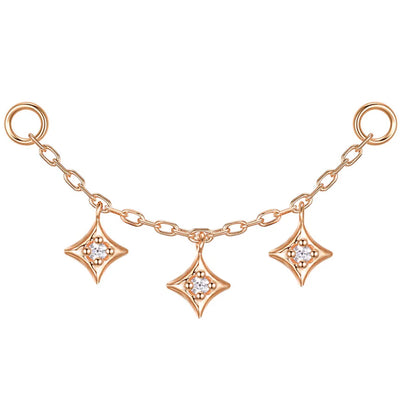 "Dripping Zara" Chain Attachment in Gold with Diamonds