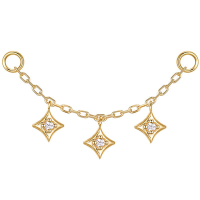 "Dripping Zara" Chain Attachment in Gold with Diamonds