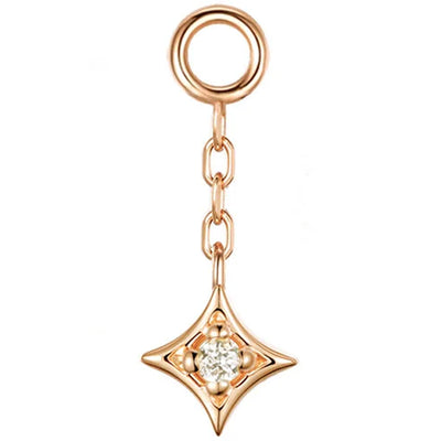 "Zara" Chain Charm in Gold with Diamond